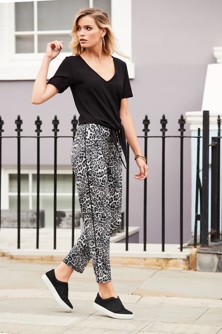 Black Premium Jersey Tie Front T-Shirt