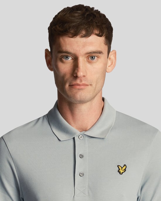 Men's Lyle & Scott Plain Polo Shirt in Blue - Image 4