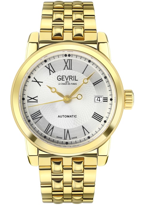 Gevril Men's Madison 2575 Swiss Automatic Movement Sellita SW200 Yellow Gold Stainless Steel Limited Edition Date Watch