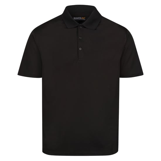 Regatta Mens Pro Moisture Wicking Polo Shirt (Black)