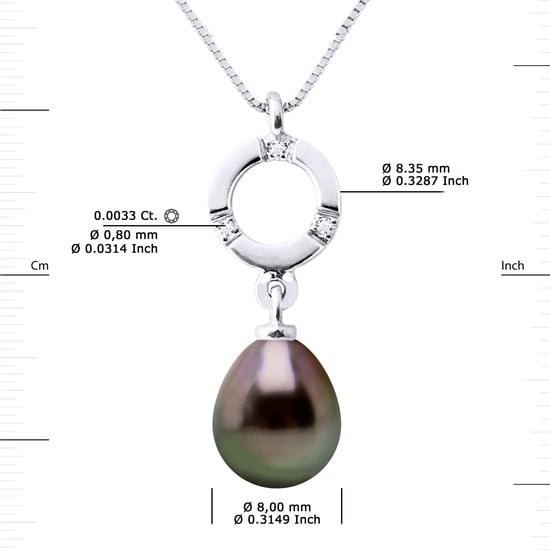 DIADEMA - Pendant - White Gold and Tahitian Pearl - Image 3