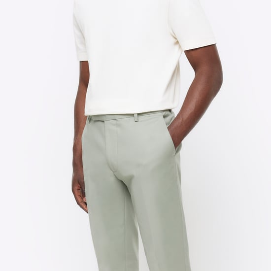 River Island Mens Chino Trousers Green Slim Fit Smart