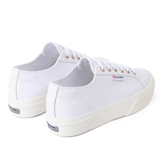 Superga Womens/Ladies 2740 Nappa Leather Platform Trainers (Optic White/Avorio) - Image 2