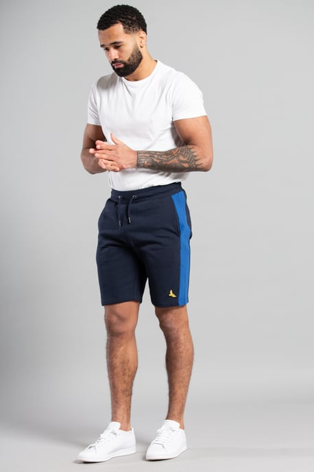 Navy Cotton Blend Jogger Short