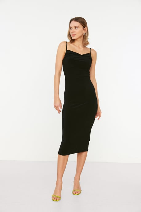 Trendyol Kvinno Cowl Neck Bodycon Midi Klänning - Image 5