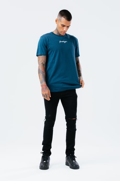 Hype Midnight Teal Scribble Men'S T-Shirt