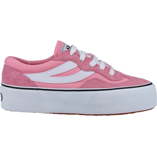 Superga 3041 Revolley Colorblock Platform Leer Dames Roze/Wit Trainers - Image 4