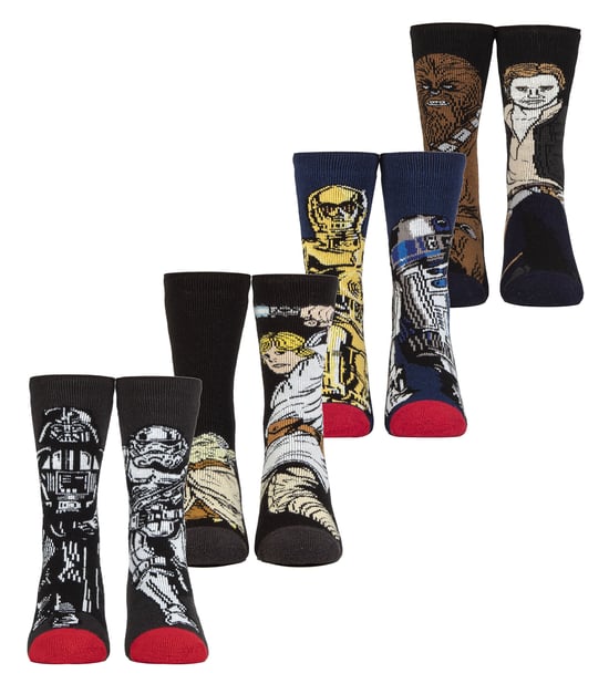 4 par multipack barn vinter Lite Star Wars-strumpor | värmehållare | termiska tjocka varma nyheter roliga designstrumpor - Star Wars - Image 1