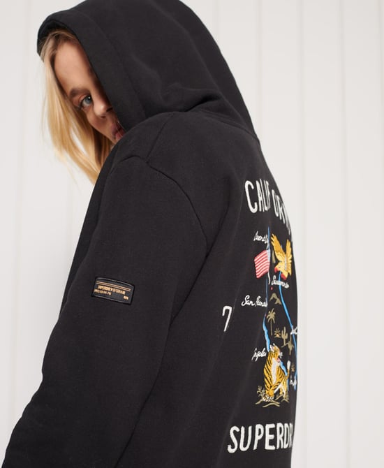 Superdry Military Logo Crop Hoodie