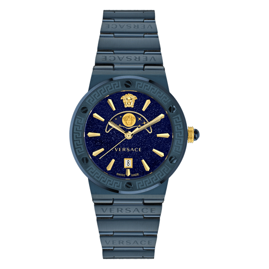 Versace Greca Logo Moonphase Women's Blue Watch VE7G00423