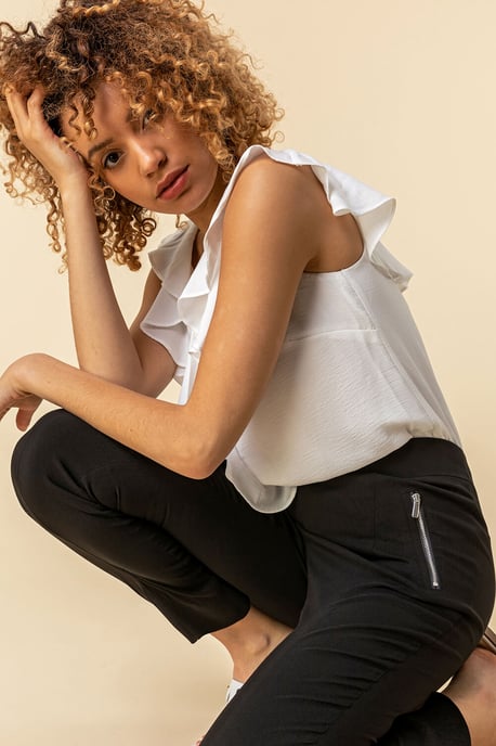 Zip Detail Stretch Trouser