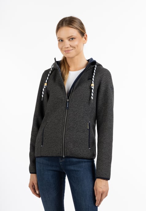 Schmuddelwedda Knitted fleece jacket women Grey melange - Image 2