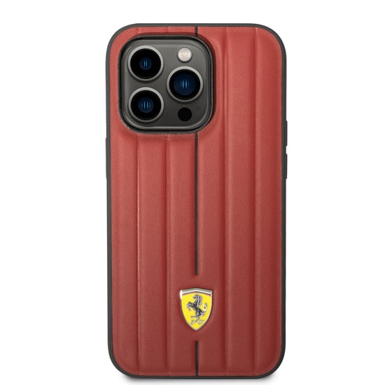 Ferrari iPhone 14 Logo Leather Phone Case