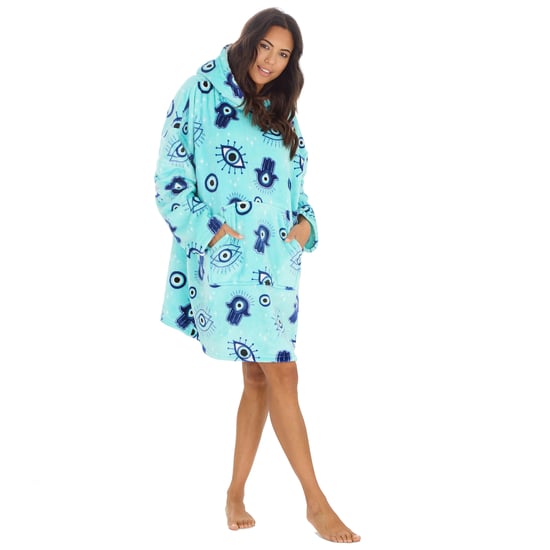 Wynsors Womens Blanket Hoodie Pull On Oversized Blue