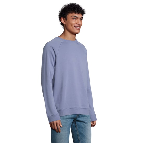 SOLS Unisex Adult Space Organic Raglan Sweatshirt (Blue)