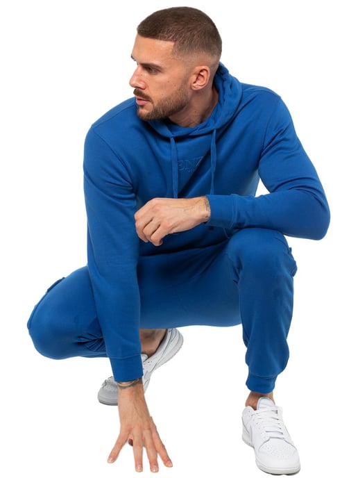 Enzo | Mens Pullover Hoodie Tracksuit Set - Blue - Image 6