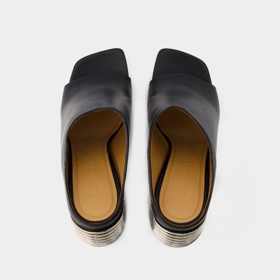 Silver Spring Mules - Off White - Leather - Black/Silver