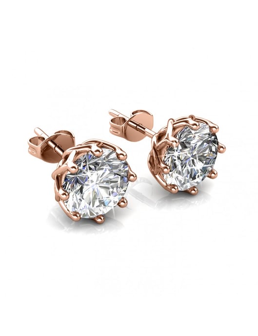 Lily Earrings - Rose Gold and Crystal - Image 4