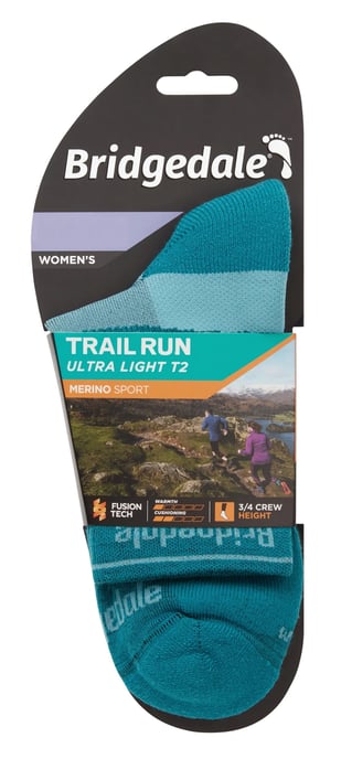 Bridgedale - Womens Ultralight Merino Socks - Teal - Image 2