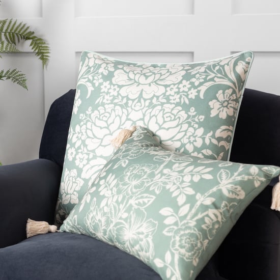 Paoletti Melrose Floral Piped Feather Filled Cushion