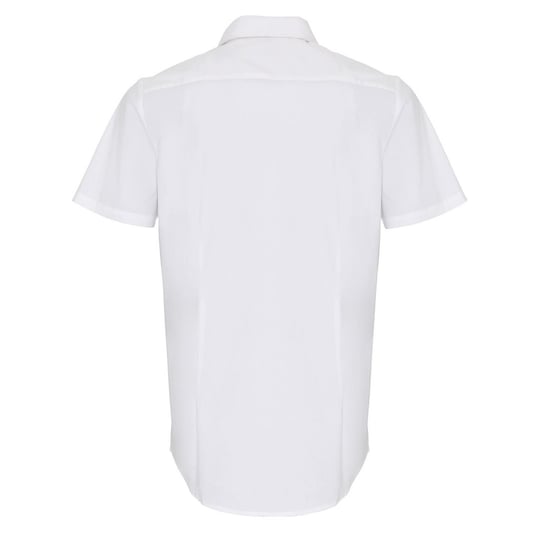 Premier Heren Poplin Stretch Overhemd met Korte Mouwen (Wit) - Image 2