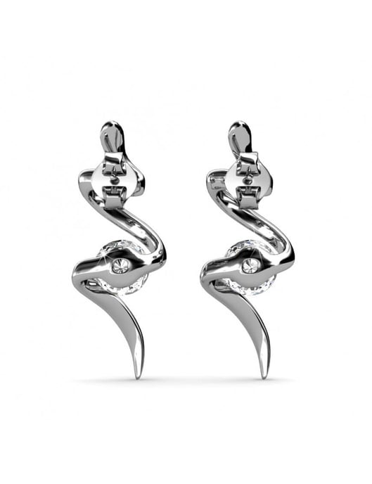 Spiralörhängen - silver och kristall - Image 4