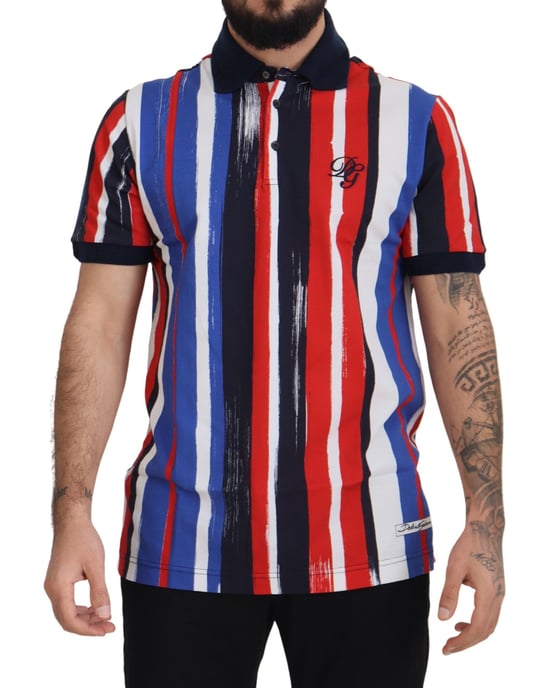 Dolce & Gabbana Multicolor Cotton Polo Top Men's T-shirt - Image 1