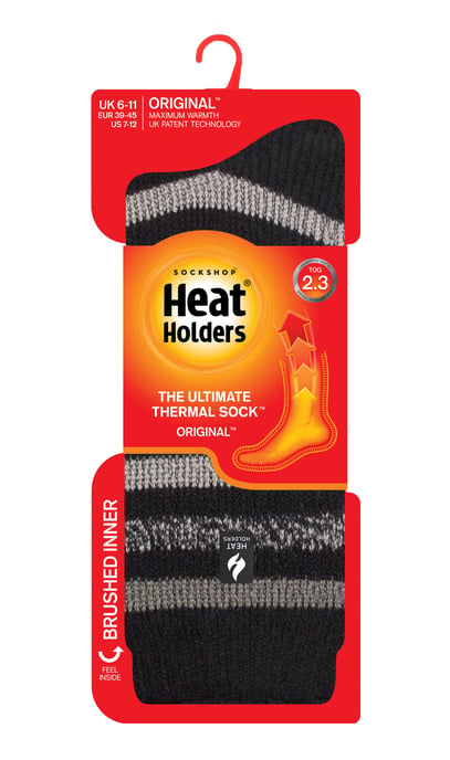 Heat Holders - Mens Extra Thick Thermal Socks for Winter | Warm Fluffy Fleece Insulated Socks | Gifts for Men - Black (Dublin) - Image 2