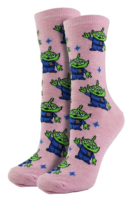 Ladies Toy Story Alien Socks | Funny Assorted Fancy Novelty Dress Socks | Toy Story Gifts - Alien - Image 1