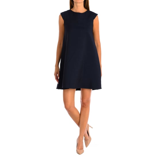 Short flared sleeve and round neck dress 9064 women