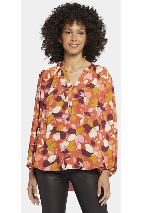 Puff Sleeve Blouse Flower Print