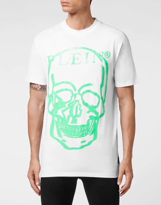 T-shirt med rund hals och dödskalle - Image 1
