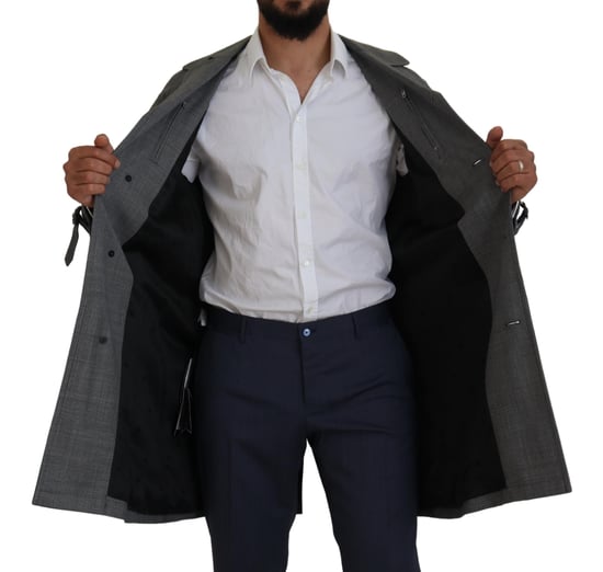 Plaid Wool Trench Coat - Image 5