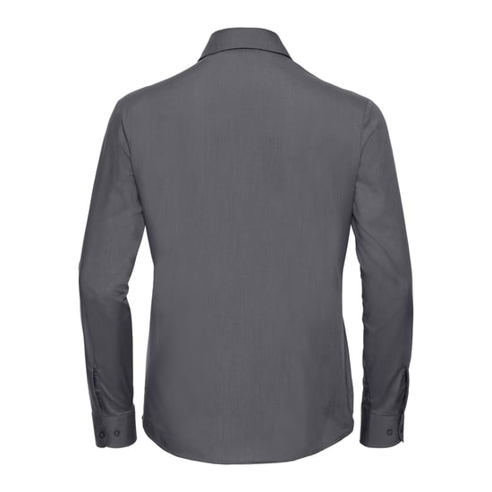 Russell Collection Dames/Dames Poplin Easy-Care Overhemd met Lange Mouwen (Konvooi Grijs) - Image 2
