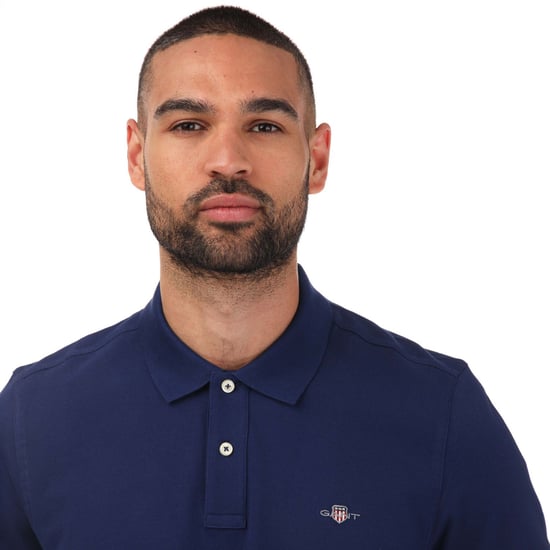 Men's Gant Regular Fit Shield Pique Polo in Navy