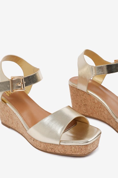 Wheres That From Womens 'Imelda' Wedge Sandals With Buckle Ankle Strap