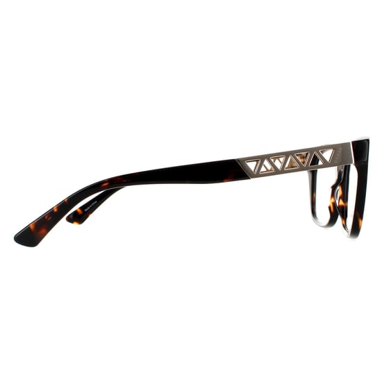 Guess Rectangular Womens Dark Havana Glasses Frames