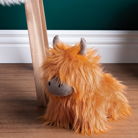 Paoletti Highland Cow Faux Fur Novelty Door Stop