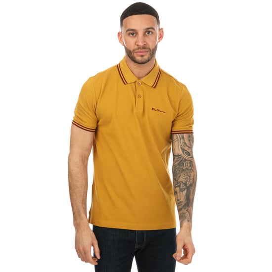Men's Ben Sherman Twin Tipped Polo Shirt in Mustard