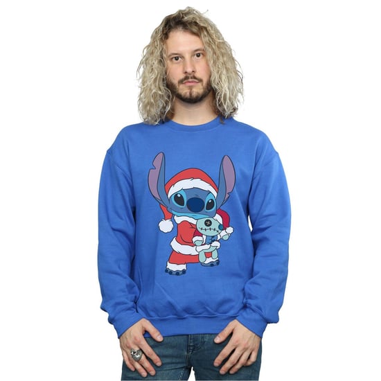 Disney Mens Lilo And Stitch Stitch Christmas Sweatshirt (Royal Blue)