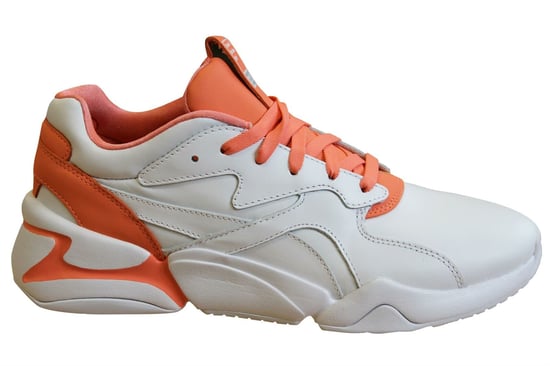 Puma Nova x Pantone 2 Living Coral Leather Lace Up Womens Trainers 371211 01