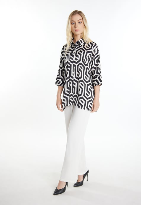 Dreimaster overhemdblouse Dames zwart en wit - Image 2