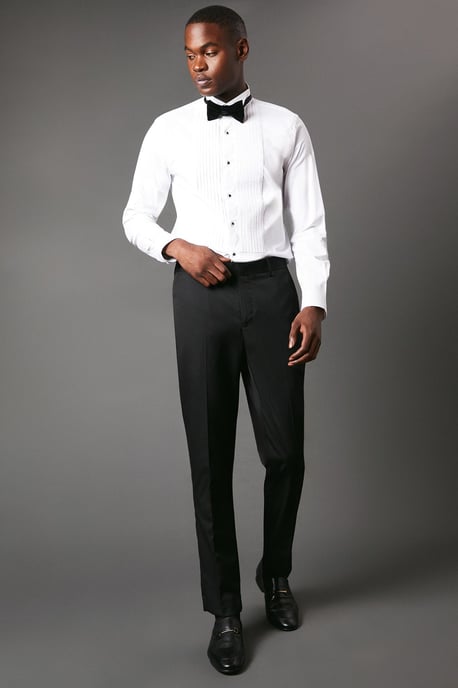 Skinny Fit Black Tuxedo Suit Trouser