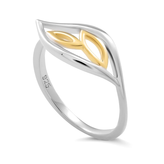 Orphelia 'Charlotte' Women's 925 Sterling Silver Ring - Silver/Gold ZR-7523