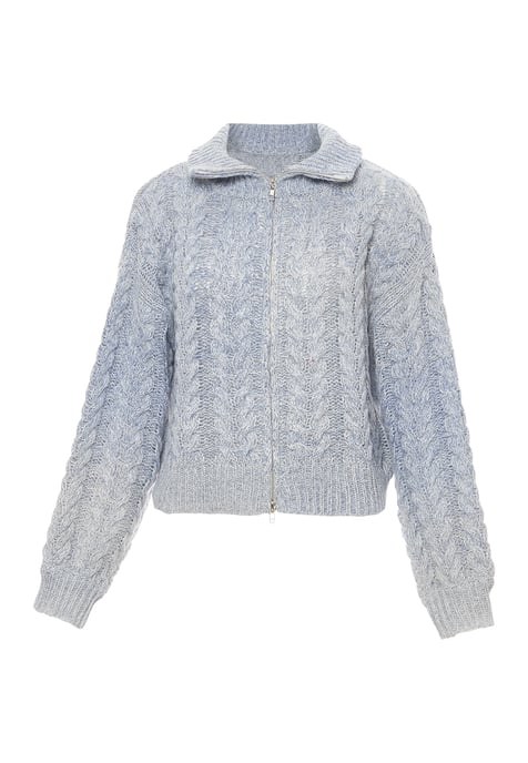 Mymo Vest Dames Blauw wol wit - Image 1