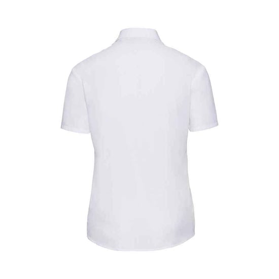 Russell Collection Womens/Ladies Poplin Short-Sleeved Shirt (White) - Image 2