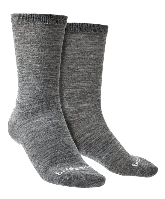 Bridgedale - 2 Pack Liner Base Layer Boot Socks - Grey - Image 1