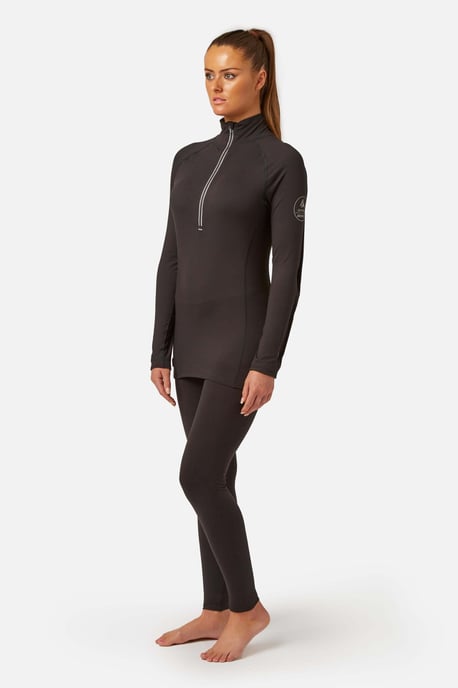 Cozy Zip Neck Baselayer Black