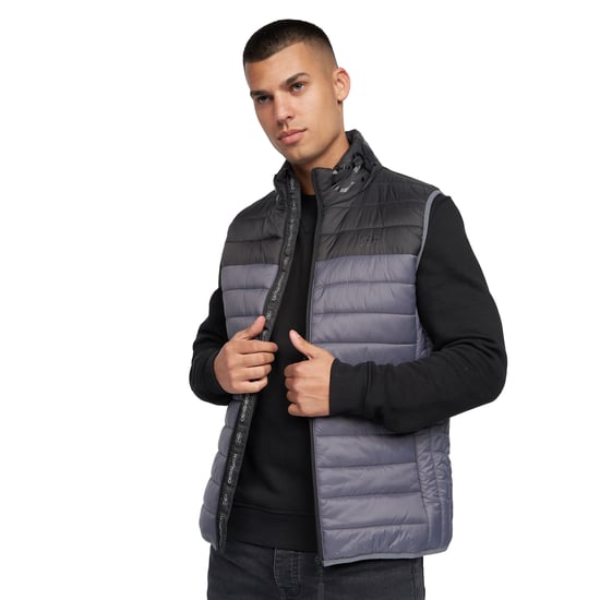Crosshatch Heren Presnell Hoog Hals Gilet (Houtskool) - Image 3