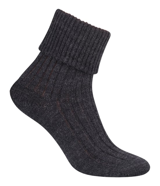 3 Pairs Womens Wool Bed Socks | Steven | Luxury Warm Lounge Sleep Socks - Charcoal - Image 2